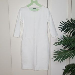 Ruched Waist 3/4 Sleeve Sheath Midi Dress